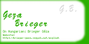 geza brieger business card